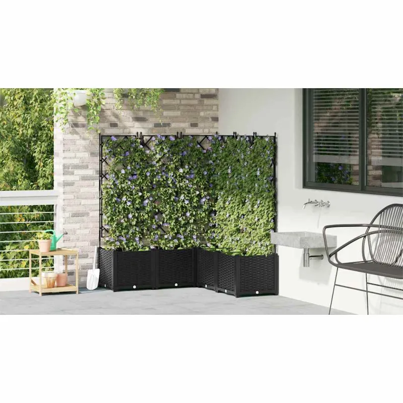 Sodo vazonas 5 pcs Juodas 120 x 120 x 143 cm Plastmasė