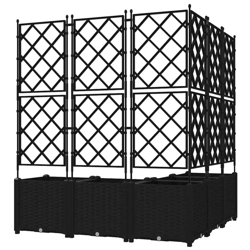 Sodo vazonas 5 pcs Juodas 120 x 120 x 143 cm Plastmasė