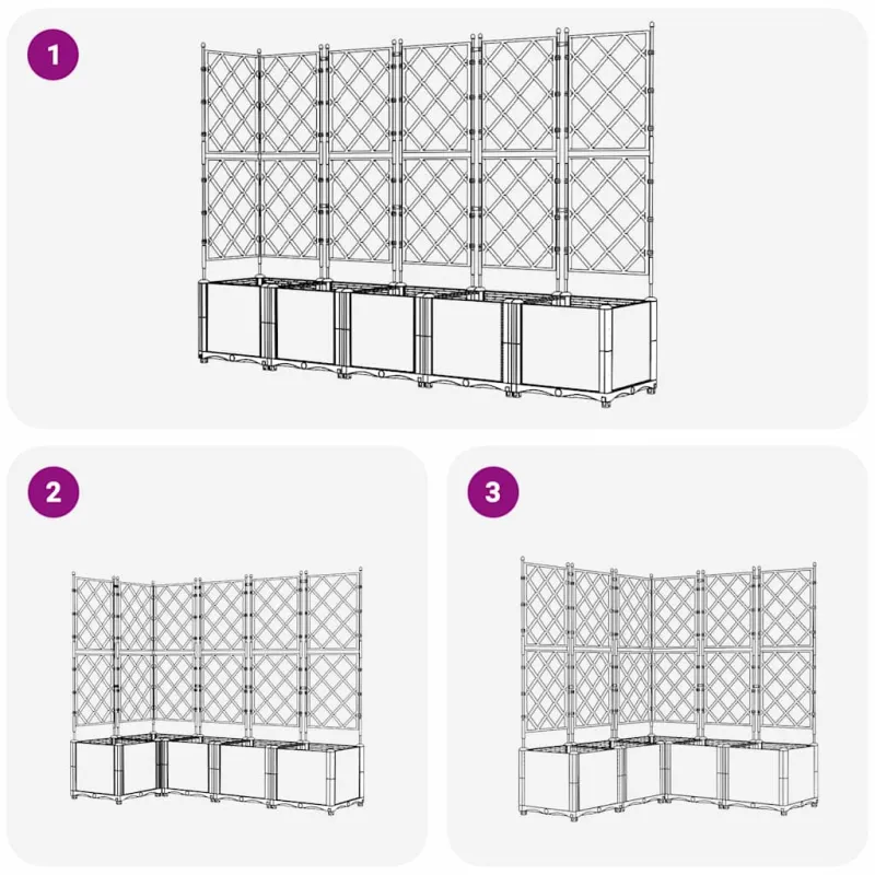 Sodo vazonas 5 pcs Juodas 120 x 120 x 143 cm Plastmasė