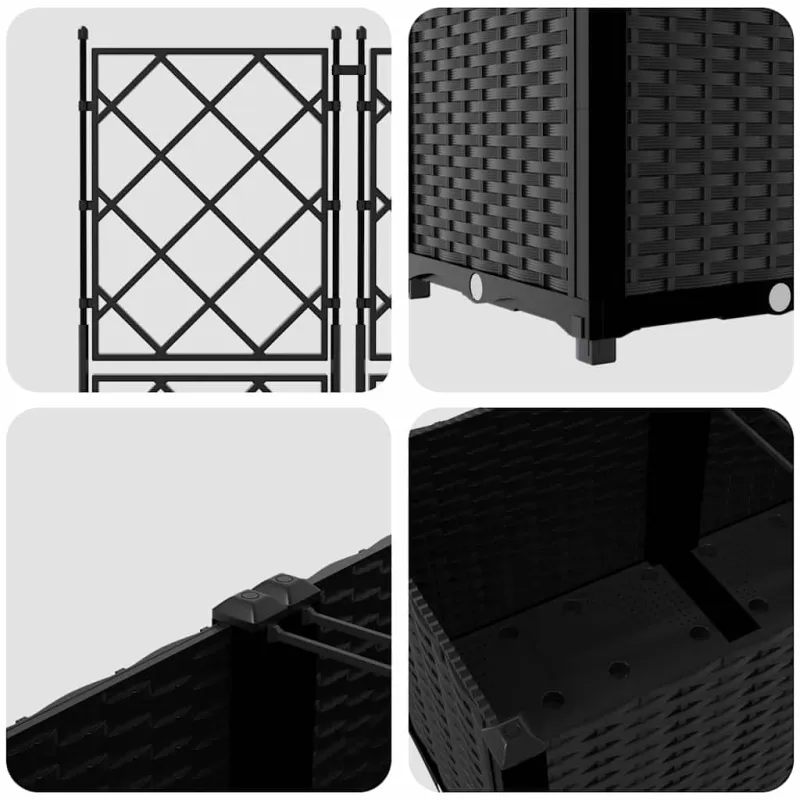 Sodo vazonas 5 pcs Juodas 120 x 120 x 143 cm Plastmasė