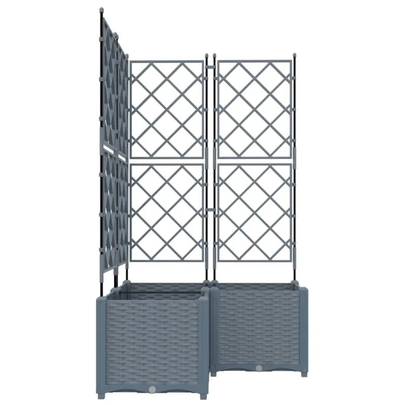 Sodo vazonas 3 pcs Šviesiai Pilka 80 x 80 x 143 cm Plastmasė