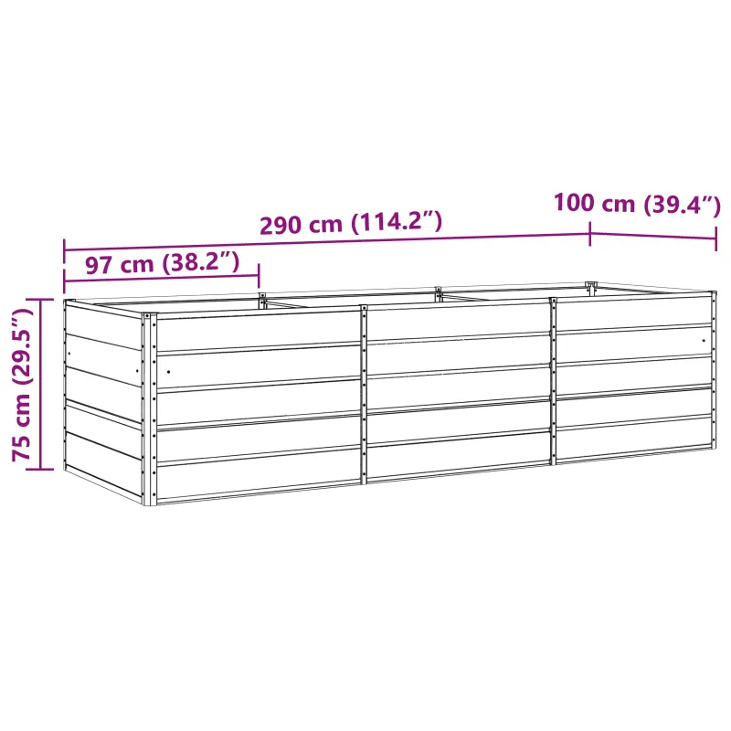 Lovelis Pastelinė žalia 290 x 100 x 75 cm Cinkuota plienas