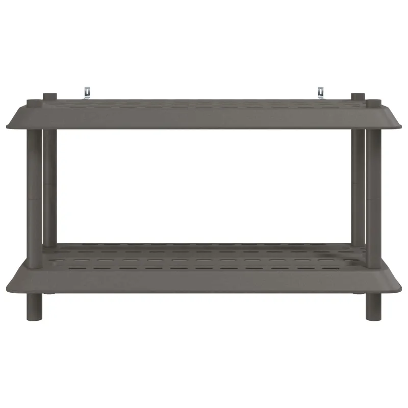 Lentynų sistema 2 lygiai 100 x 40 x 55,5 cm PP Šviesiai pilka