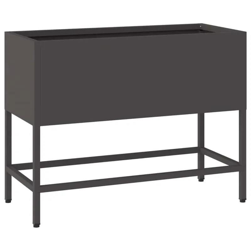 Pakeltas Sodo Vazonas Juoda 60 x 26 x 45 cm Plienas
