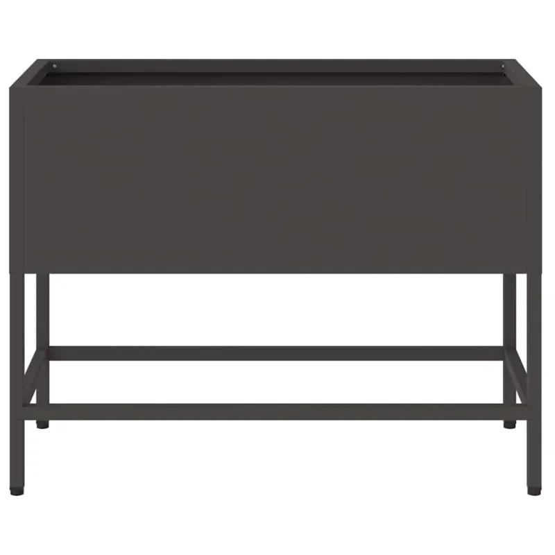 Pakeltas Sodo Vazonas Juoda 60 x 26 x 45 cm Plienas