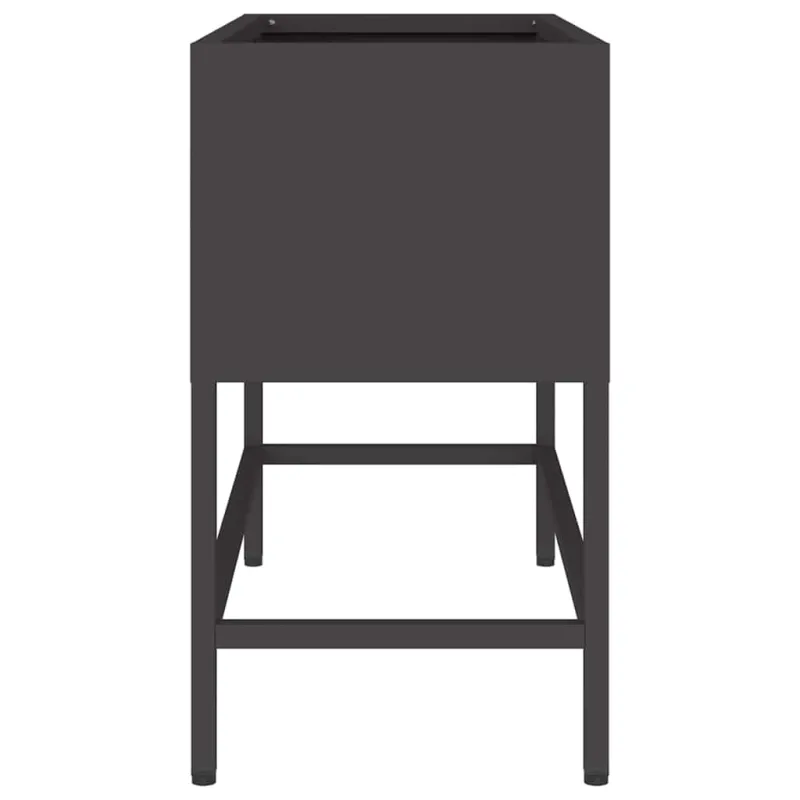 Pakeltas Sodo Vazonas Juoda 60 x 26 x 45 cm Plienas