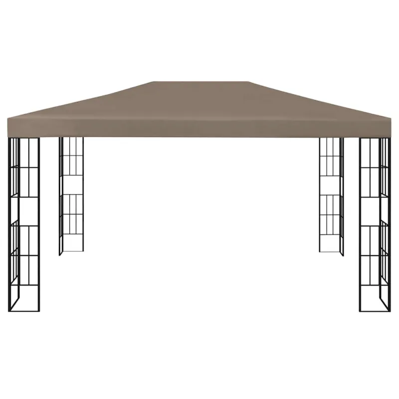 Pavėsinė su lempučių girliandomis LED, taupe, 4x3m