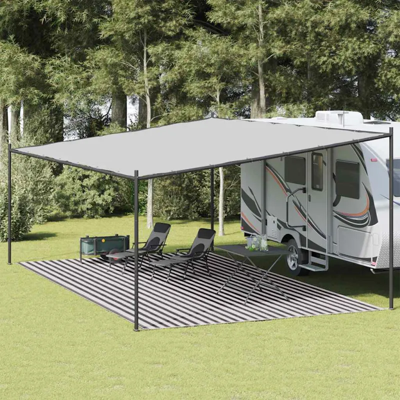 Palapinės kilimėlis, antracito ir baltas, 400x800cm, HDPE