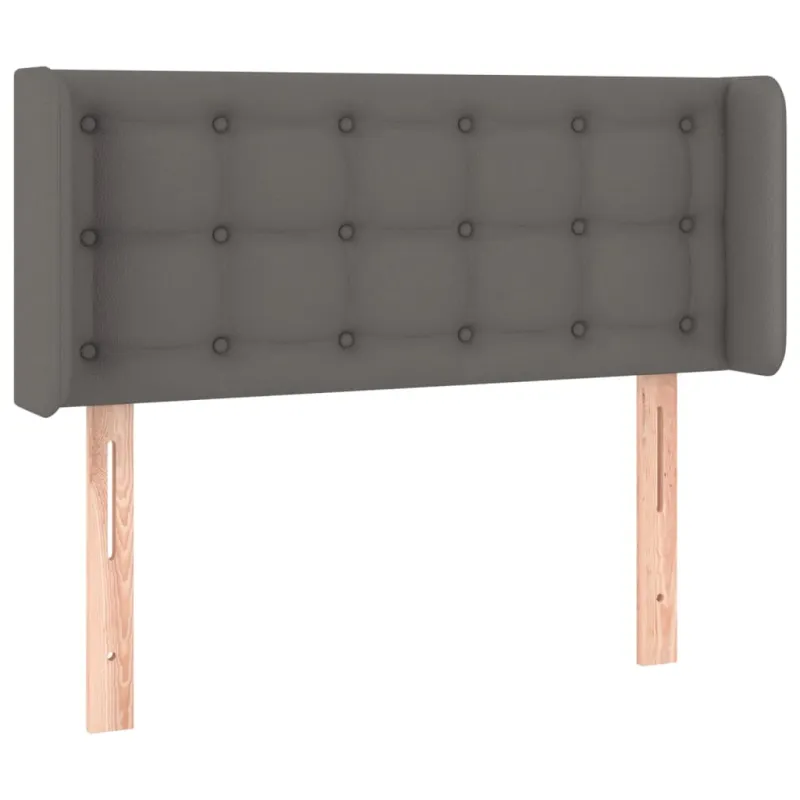 Galvūgalis su LED, pilkos spalvos, 83x16x78/88cm, dirbtinė oda