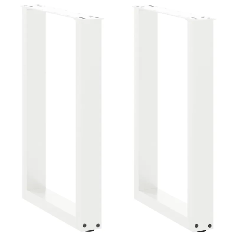 Valgomojo stalo kojelės, 2 vnt., baltos, 50x(72-73) cm, plienas, U formos