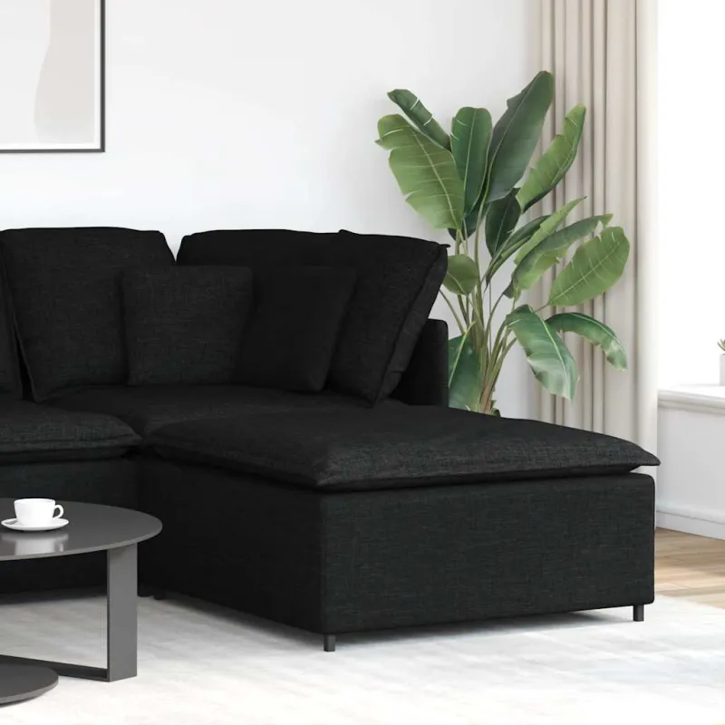 Modulinė sofa-kojų pakojė, juoda, 100x100x48 cm