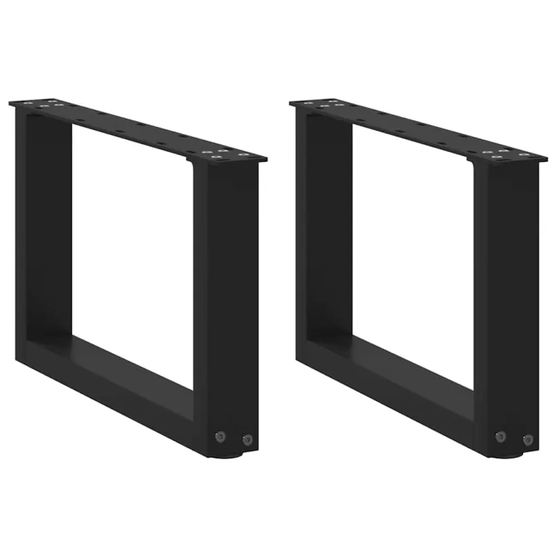 Kavos staliuko kojelės, 2 vnt., juodos, 50x(30-31) cm, plienas, U formos