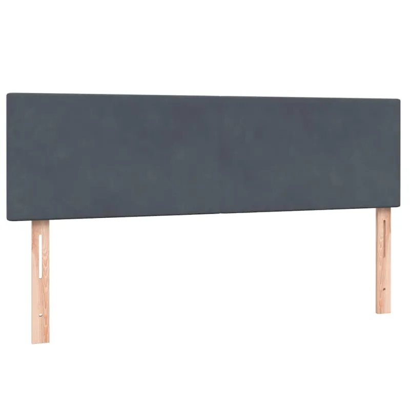 Lova su spyruoklėmis ir čiužiniu, pilka, 160x210 cm, aksomas