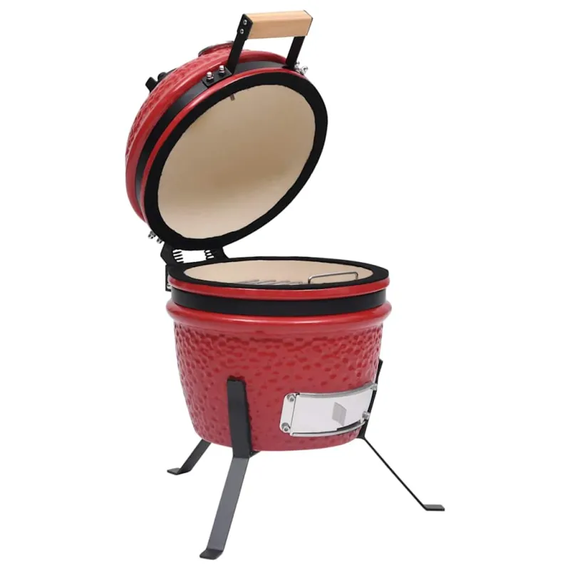 Keramikinė Kamado kepsninė-rūkykla, 56 cm, raudona spalva