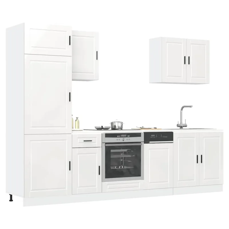 Virtuvinių spintelių komplektas, 7 dalių, Porto, balta