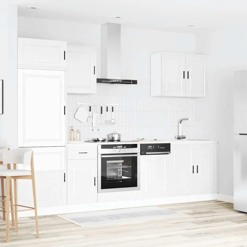 Virtuvinių spintelių komplektas, 7 dalių, Porto, balta
