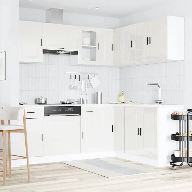 Virtuvinių spintelių komplektas, 11 dalių, Porto, balta