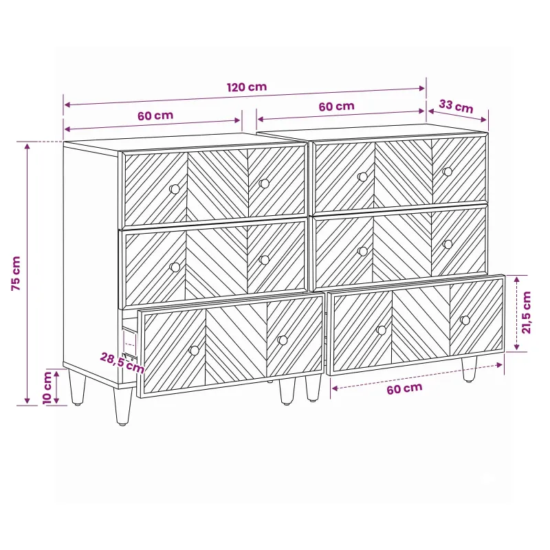 Saugojimo spintos 2 pcs Ruda 60 x 33,5 x 75 cm