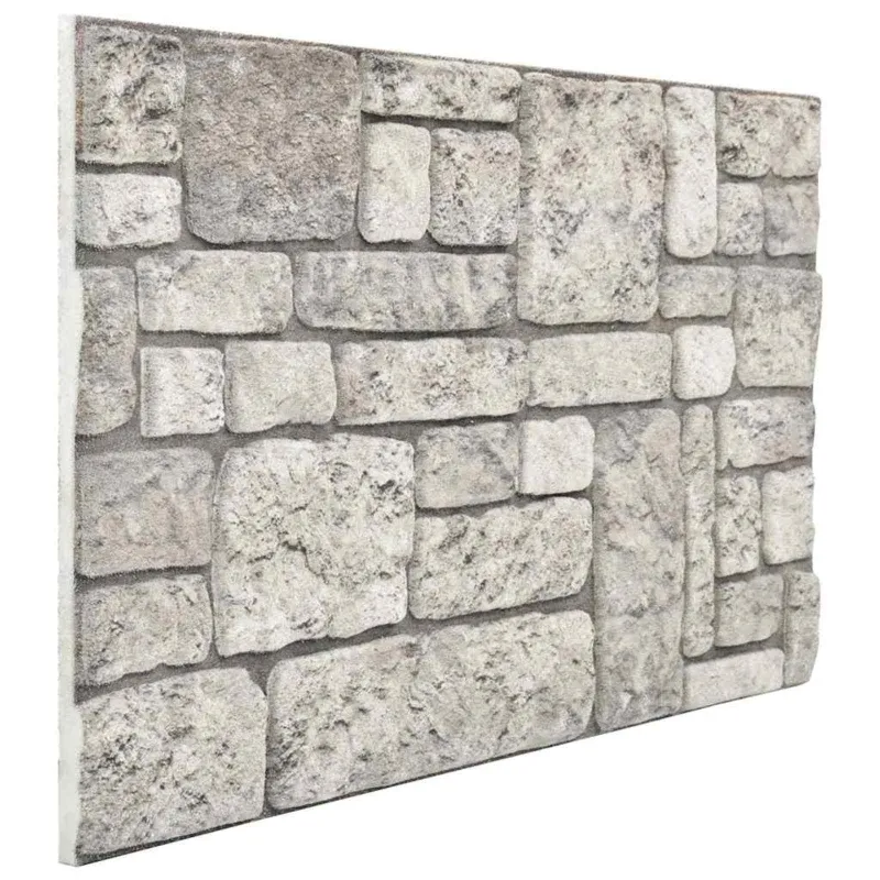 Sienų plokštės 10 pcs Pilka 100 x 50 cm EPS putos