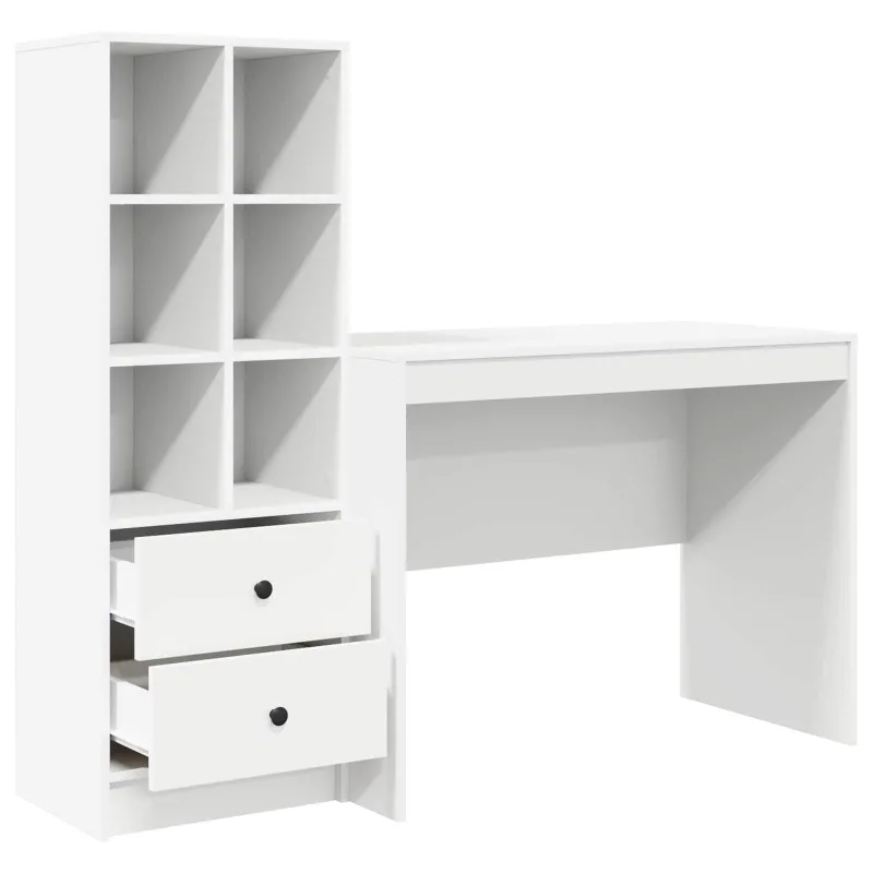 Stalas su stalčių 2 pcs Balta
