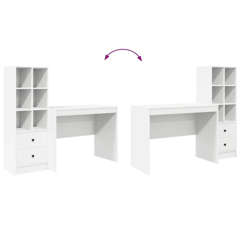 Stalas su stalčių 2 pcs Balta