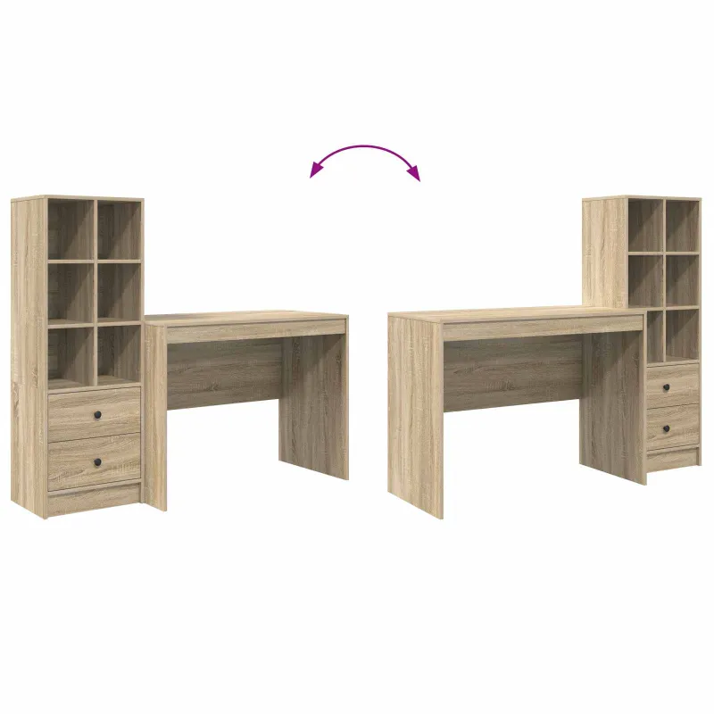 Stalas su stalčių 2 pcs Sonoma ąžuolas