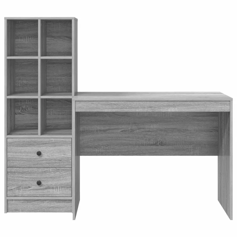 Stalas su stalčių 2 pcs Pilkas Sonoma