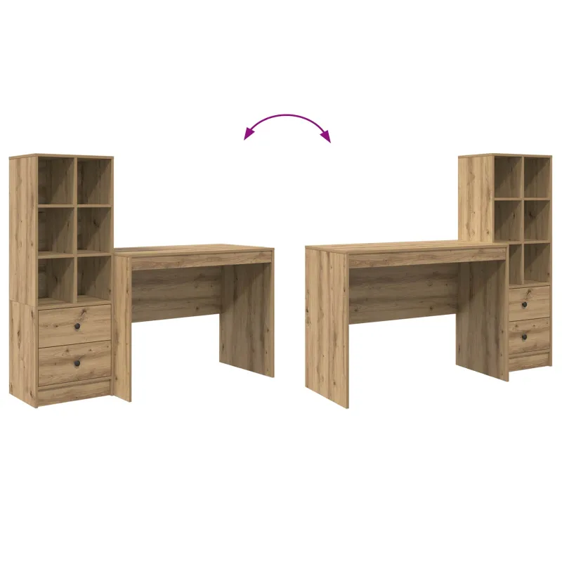 Stalas su stalčių 2 pcs Amatininkų ąžuolas