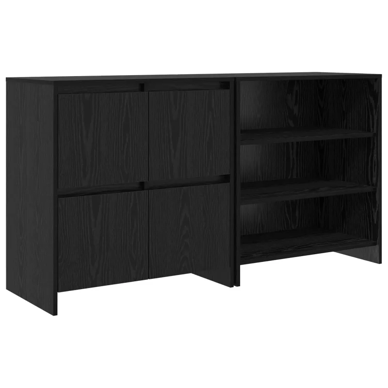 Kabalas 2 pcs Juodas ąžuolas 70 x 41 x 75 cm Apdirbta mediena