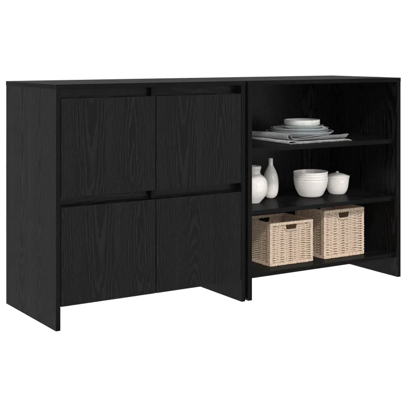 Kabalas 2 pcs Juodas ąžuolas 70 x 41 x 75 cm Apdirbta mediena