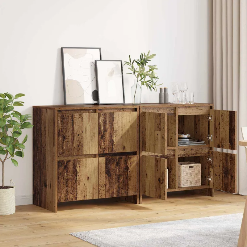 Šoninės lentynos 2 pcs Sena mediena 70 x 41 x 75 cm