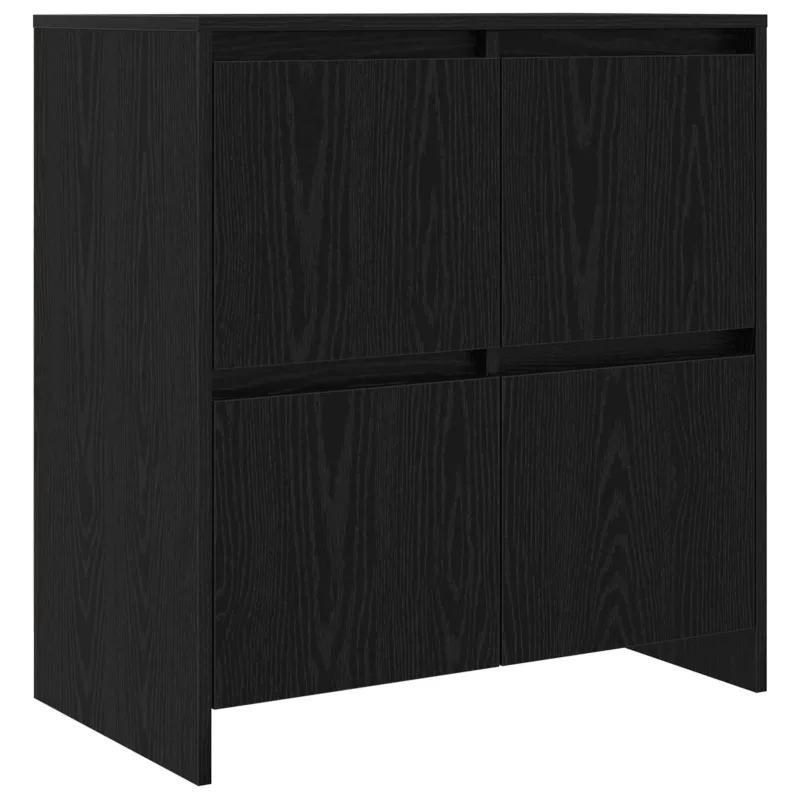 Šoninės lentynos 2 pcs juoda ąžuolo 70 x 41 x 75 cm