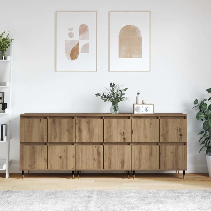 Oppbevaringsskap 3 pcs Amatininkų ąžuolas 60 x 35 x 70 cm