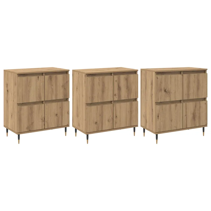 Oppbevaringsskap 3 pcs Amatininkų ąžuolas 60 x 35 x 70 cm