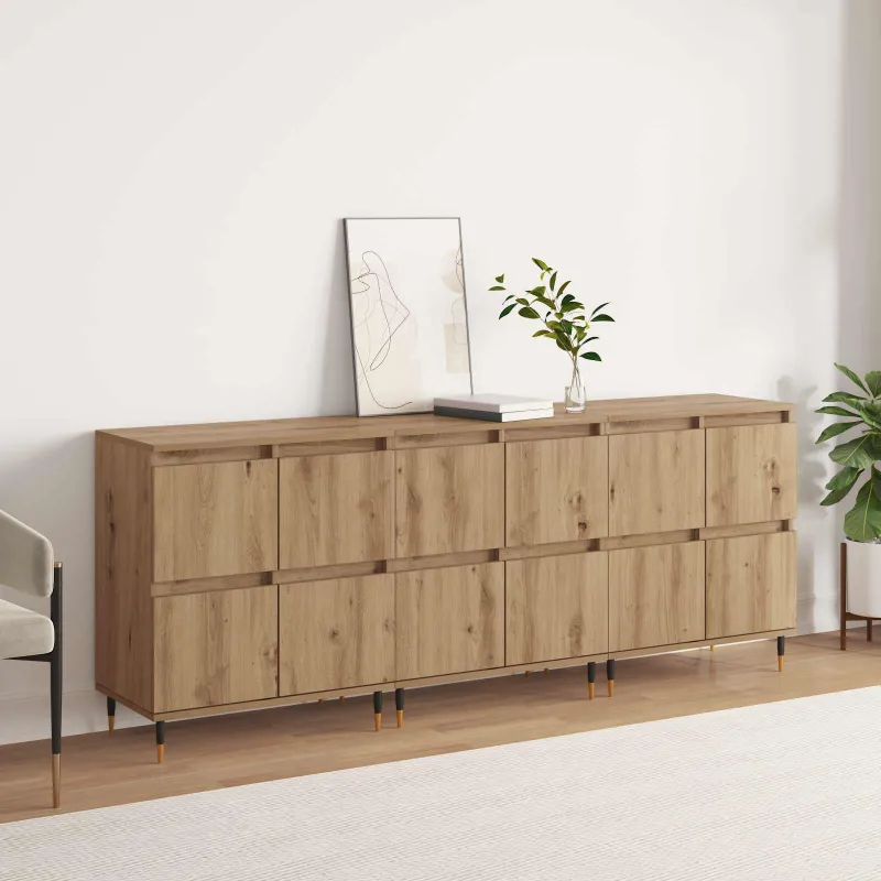 Oppbevaringsskap 3 pcs Amatininkų ąžuolas 60 x 35 x 70 cm
