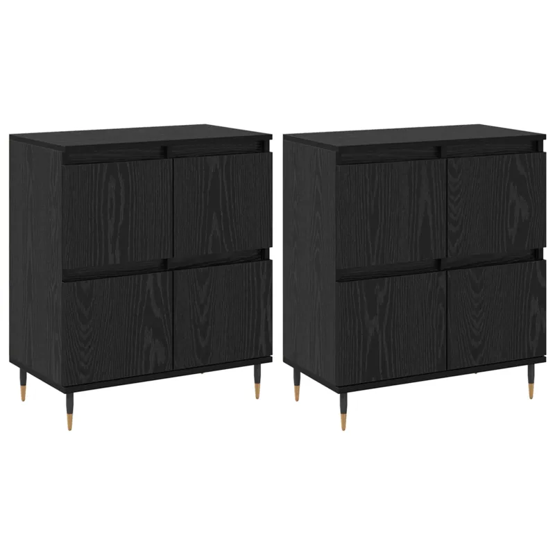 Oppbevaringsskap 2 pcs Juodas ąžuolas 60 x 35 x 70 cm