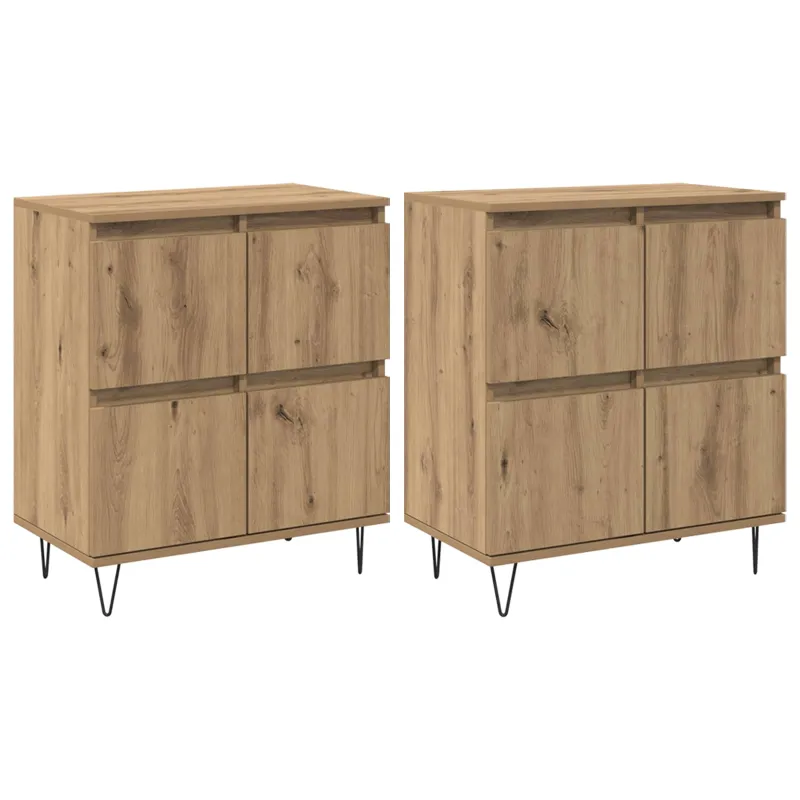 Šoninės lentynos 2 pcs artisano ąžuolo
