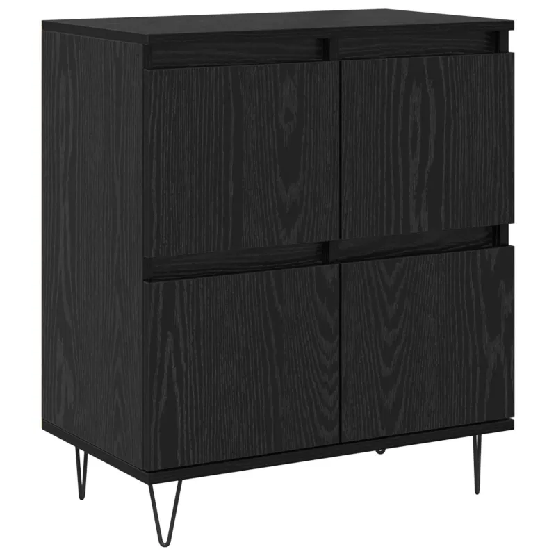 Šoninės lentynos 2 pcs juoda ąžuolo