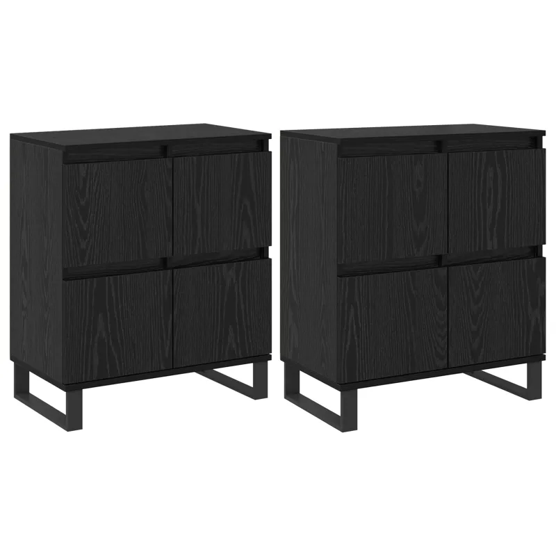 Kabalas 2 pcs Juodas ąžuolas 60 x 35 x 70 cm