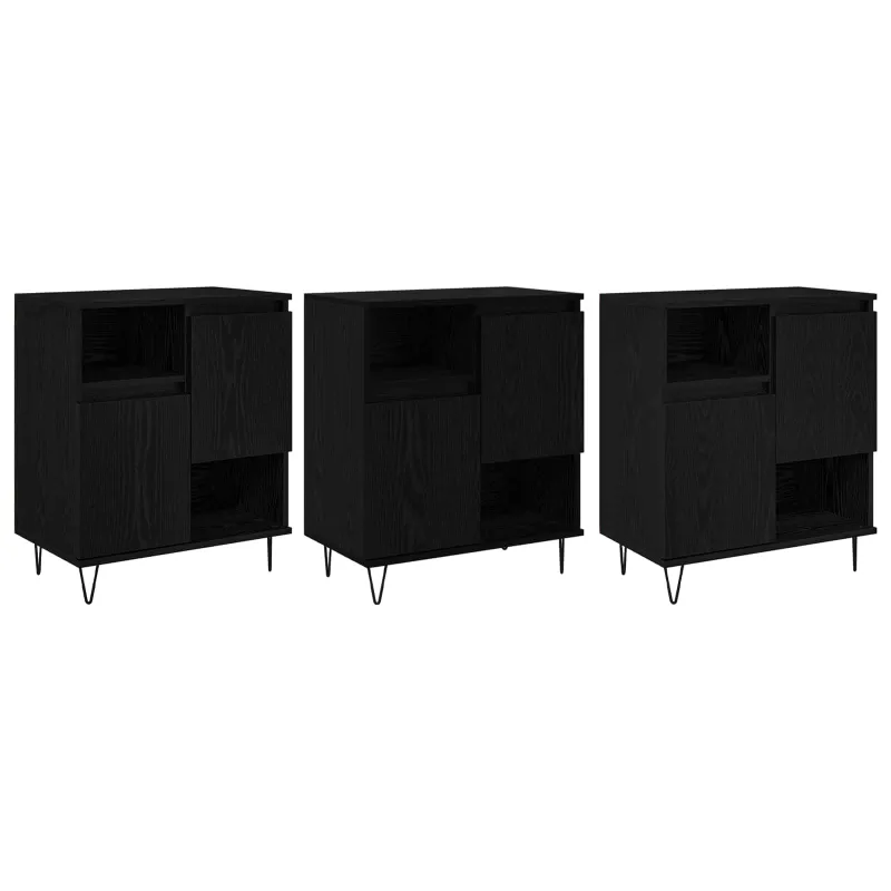 Kabalas 3 pcs Juodas ąžuolas 60 x 35 x 70 cm