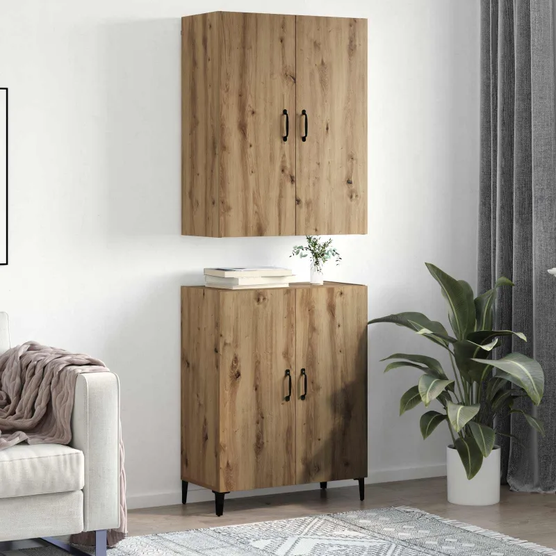 Aukštas spintelė 2 pcs Amatininkų ąžuolas Apdirbta mediena