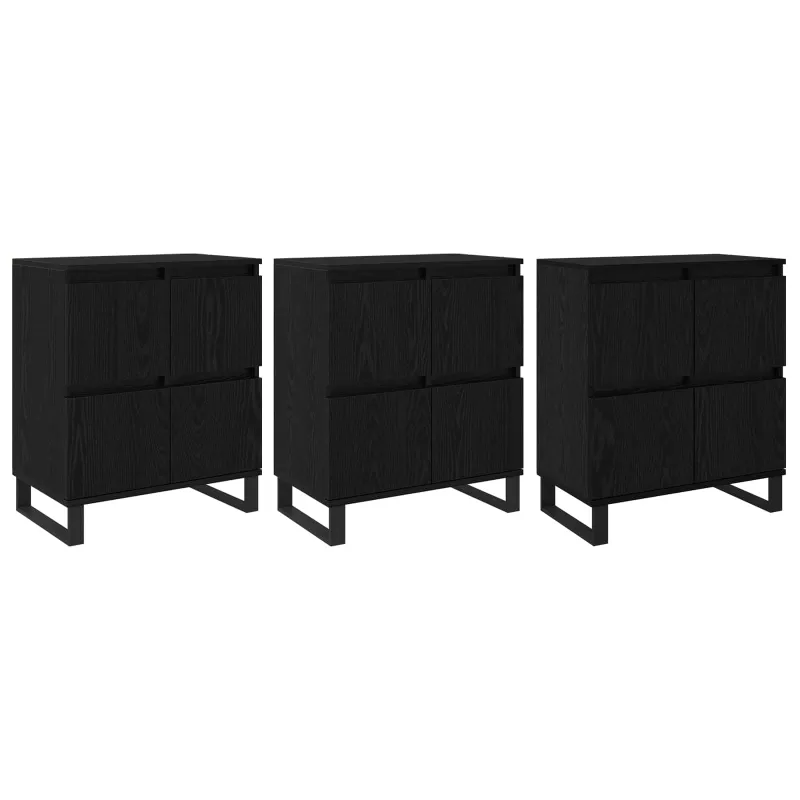 Kabalas 3 pcs Juodas ąžuolas 60 x 35 x 70 cm