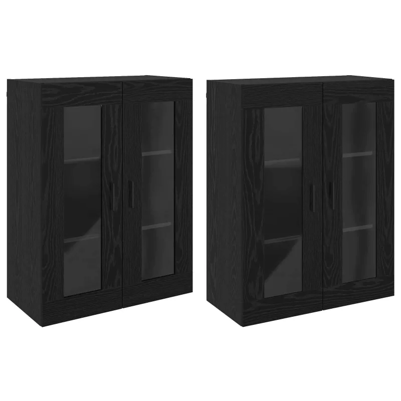 Sieniniai spintelės 2 pcs juoda ąžuolo 69,5 x 34 x 90 cm