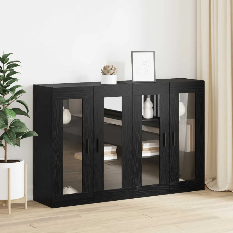 Sieniniai spintelės 2 pcs juoda ąžuolo 69,5 x 34 x 90 cm