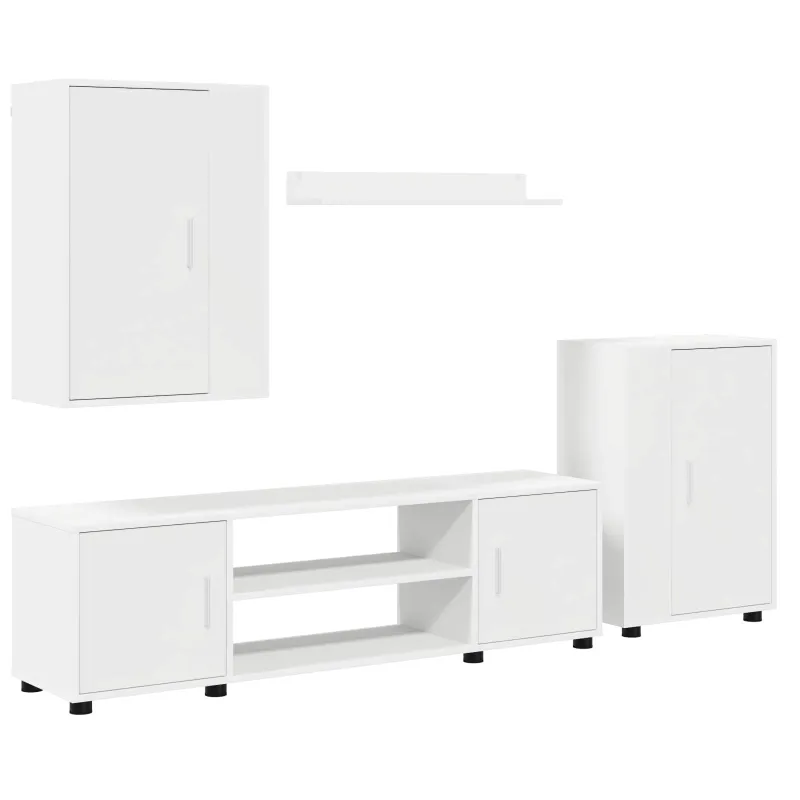 TV spintelių komplektas 4 pcs Balta Apdirbta mediena