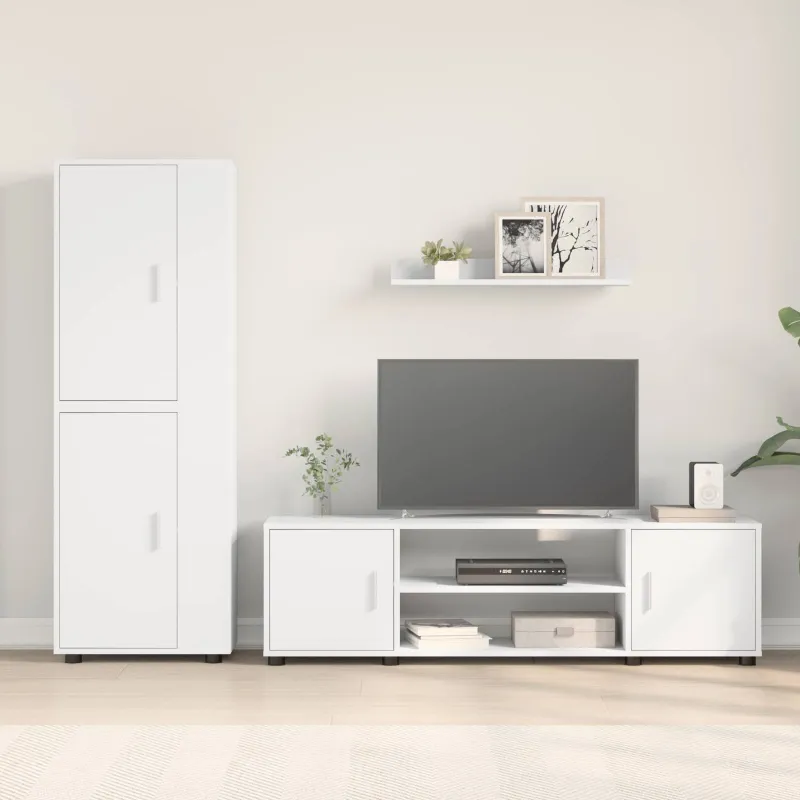TV spintelių komplektas 4 pcs Balta Apdirbta mediena