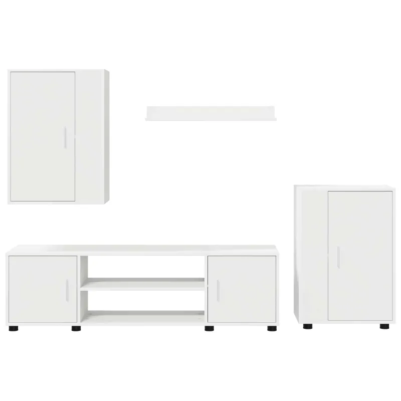 TV spintelių komplektas 4 pcs Balta Apdirbta mediena