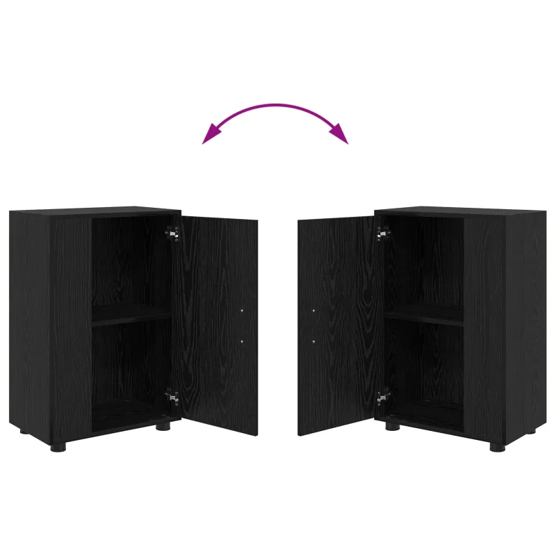 TV spintelių komplektas 4 pcs Juodas ąžuolas Apdirbta mediena