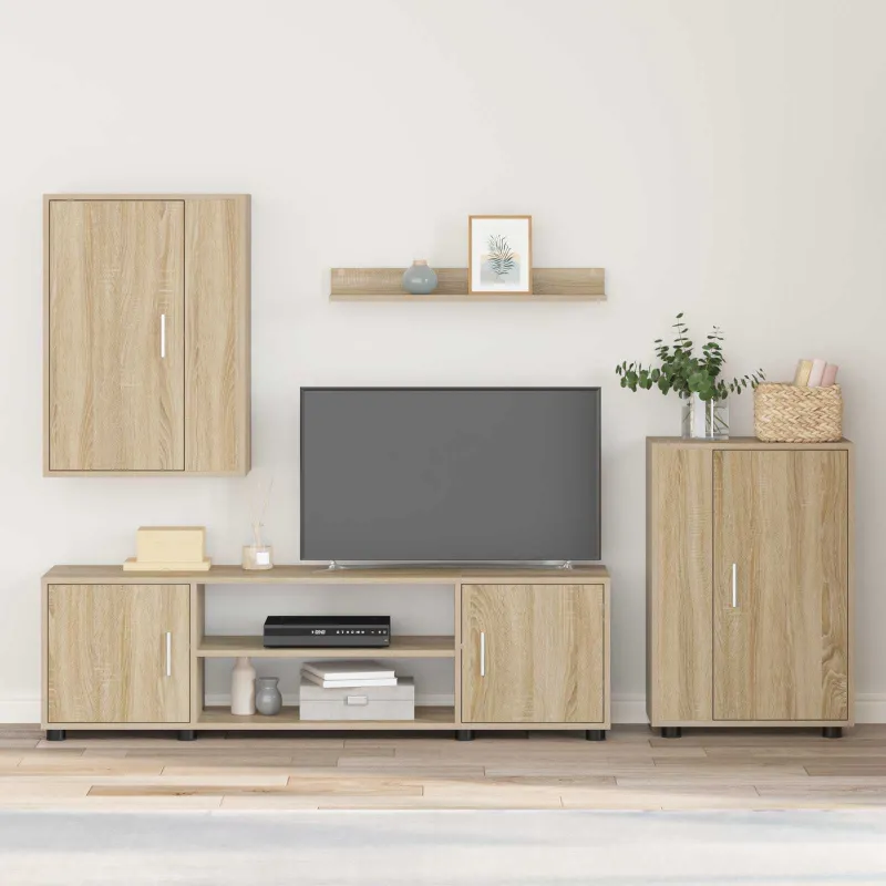 TV spintelių komplektas 4 pcs Sonoma ąžuolas Apdirbta mediena