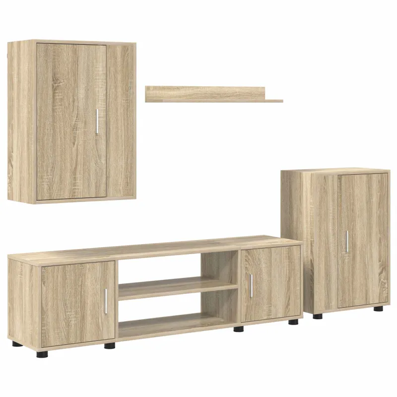TV spintelių komplektas 4 pcs Sonoma ąžuolas Apdirbta mediena